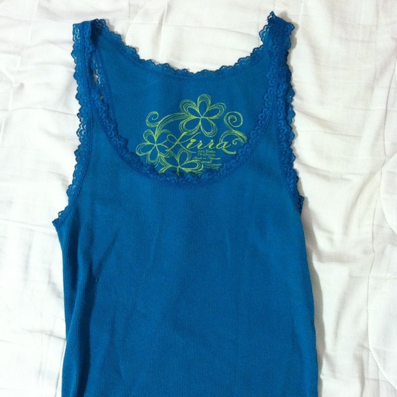 Blue lace tank top