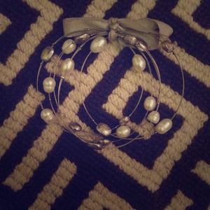 Real freshwater pearl bangle set