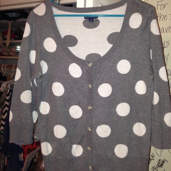 American Eagle Polka Dot Cardigan