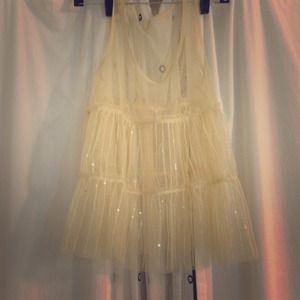 Sheer Sequin Tank Top.