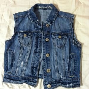 American Eagle denim vest