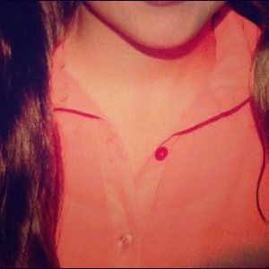 Neon Orange Button-Up Shirt (hi-lo)