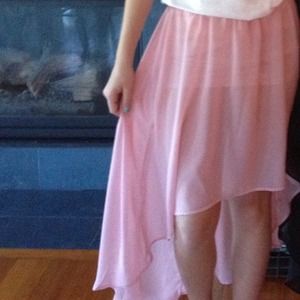 Pink Hi-Lo Skirt