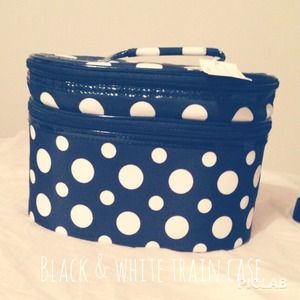 ✨B&W polka dot train case✨