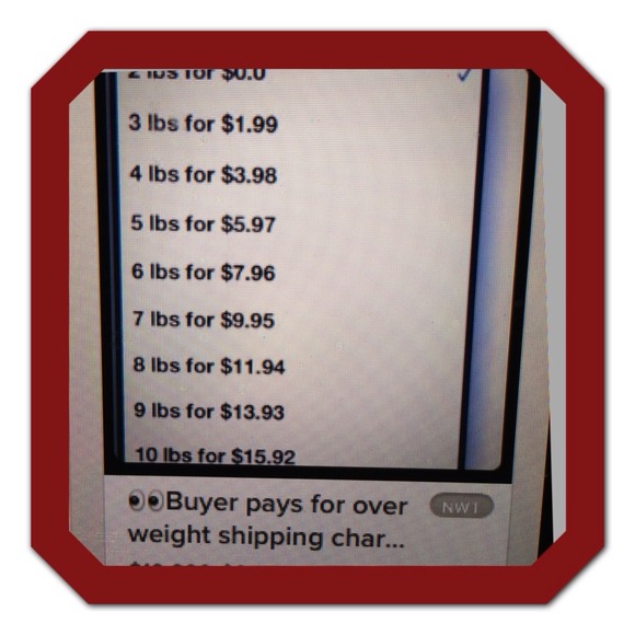 Buyer pays for overweight shipping charges