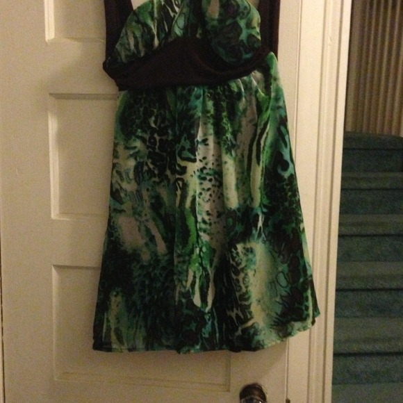 Grass Collection beaded halter dress
