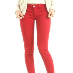 Red skinny leggings!