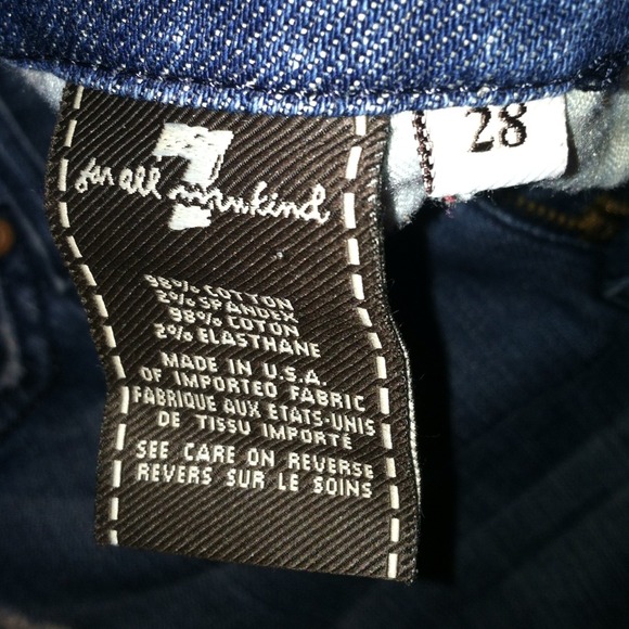 Size 28 7 For All Mankind jeans; style- 'A' pocket - Picture 3 of 4
