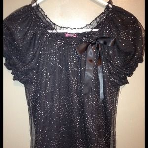 Sparkly fancy shirt with bow