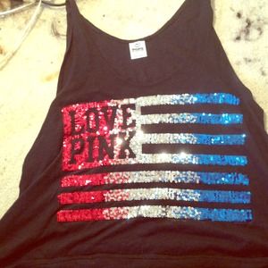 American flag BLINGED love pink shirt! SOLD