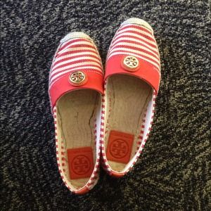 Tory Burch Beacher Striped Canvas Espadrilles