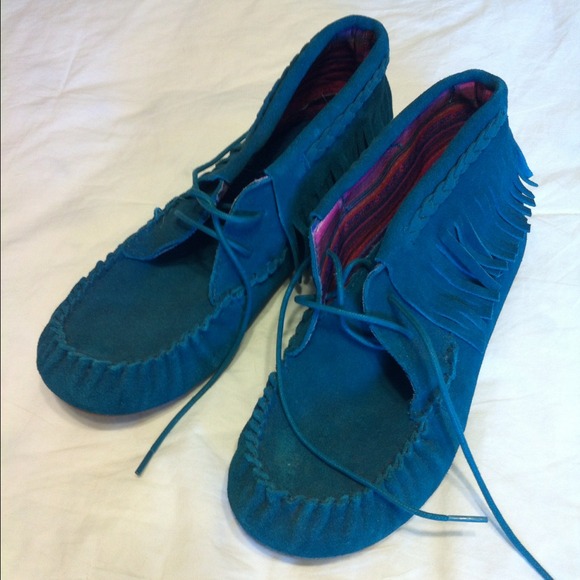 Turquoise Moccasin Boots