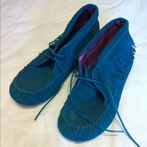 Turquoise Moccasin Boots