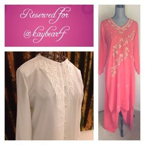 ✨RESERVED✨ shawwal kamis + white appliqué blouse