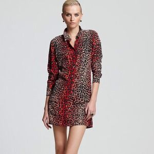 🎉HP🎉Equipment leopard print dress in neon pink