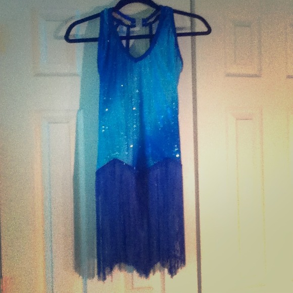 Blue Sparkly Flapper Dance Recital Costume