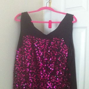 Black and pink sparkle dress