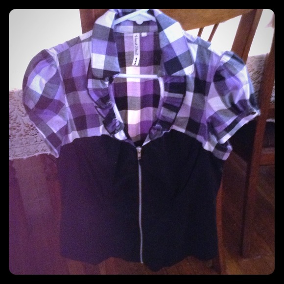 Zip up front blouse