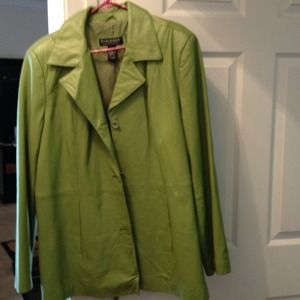 Leather Faux Jacket (lime green)