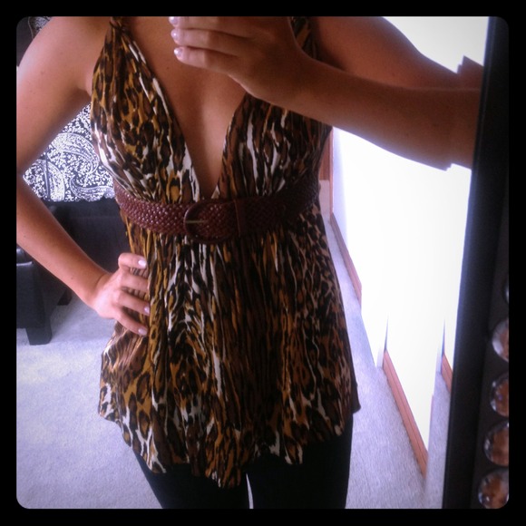 Brown cheetah SKY top