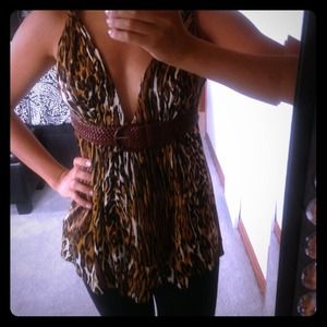 Brown cheetah SKY top