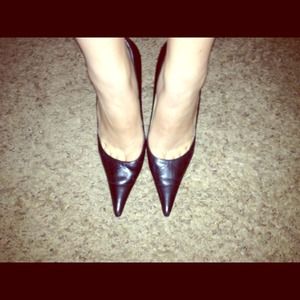 Black pointed heels