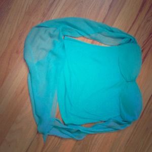 Light blue strapless shirt