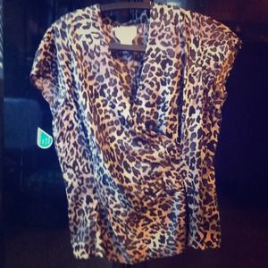 Talbots Animal Print Silk Blouse Sz. 10