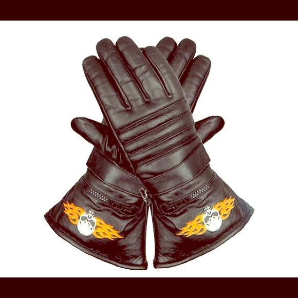 Heavy Duty motorcycle Gloves (with flames)