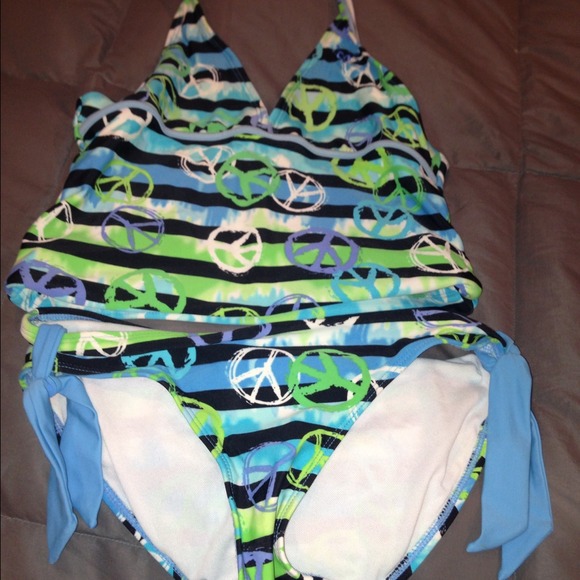 Reserve...Justice peace sign girls bathing suit