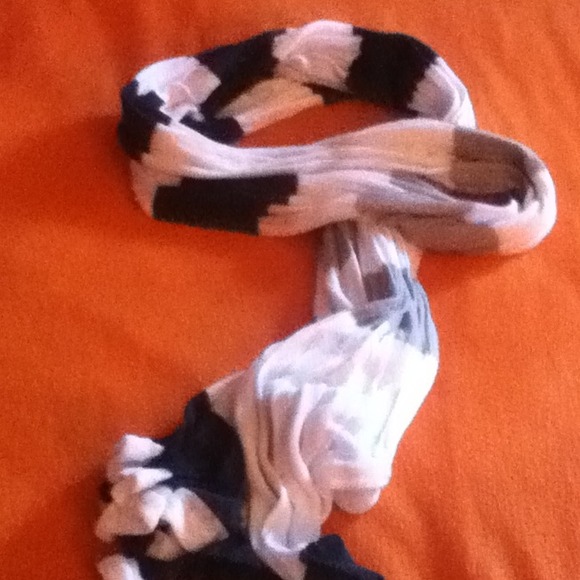 Navy blue gray and white scarf