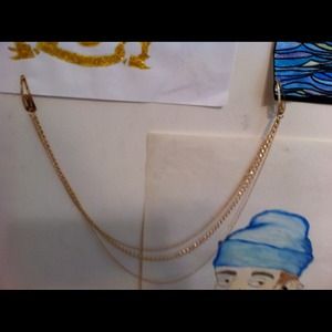 Gold hair chain clips