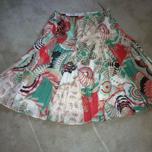 Asian print coral,mint green,cream,chocolate