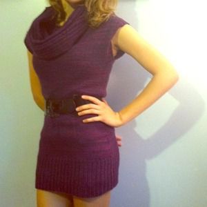 Purple sweater dress