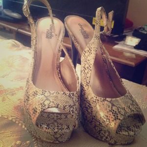 Snake print heels