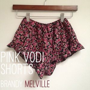 SOLD Brandy Melville pink floral vodi shorts