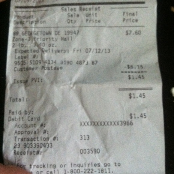 Receipt - Picture 1 of 3