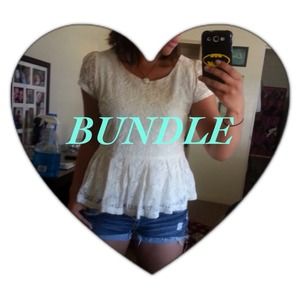 BUNDLE Aztec skirt and peplum white top