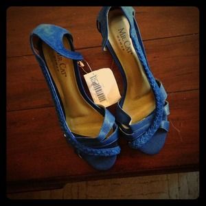 Brand new blue leather and suede shoes