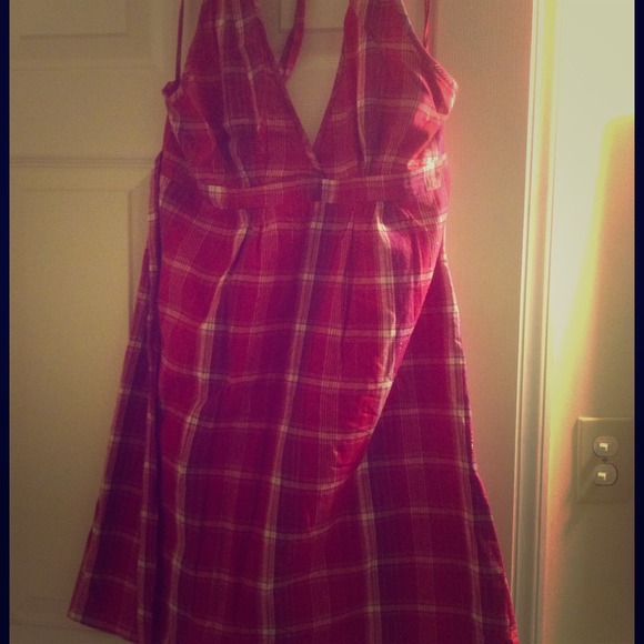 Pink plaid summer dress