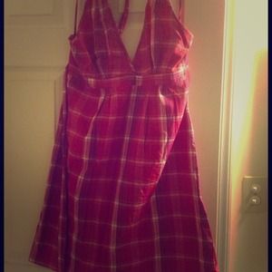 Pink plaid summer dress