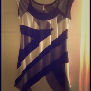 Black,grey, and white shirt