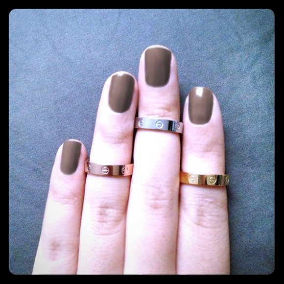 Jewelry - Knuckle Ring Gold Screw Sz 5 Silver Dimpled Sz 4