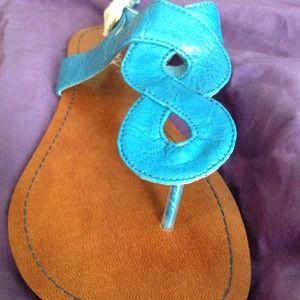 All new blue sandals
