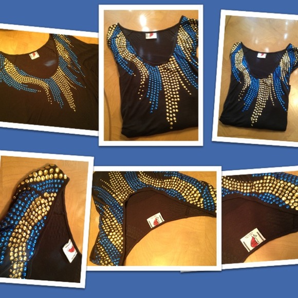 💎SOLD Amazing💙Free People💛Embellished Top - Picture 2 of 4