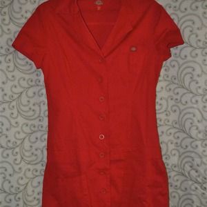 Red button up Dickies dress
