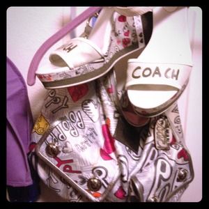 Coach purse and wedge sandals