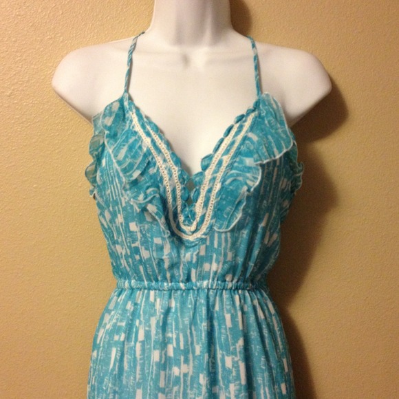 Printed ruffle sun dress