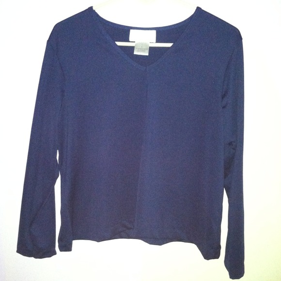 Navy blue silk top