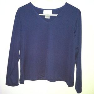 Navy blue silk top